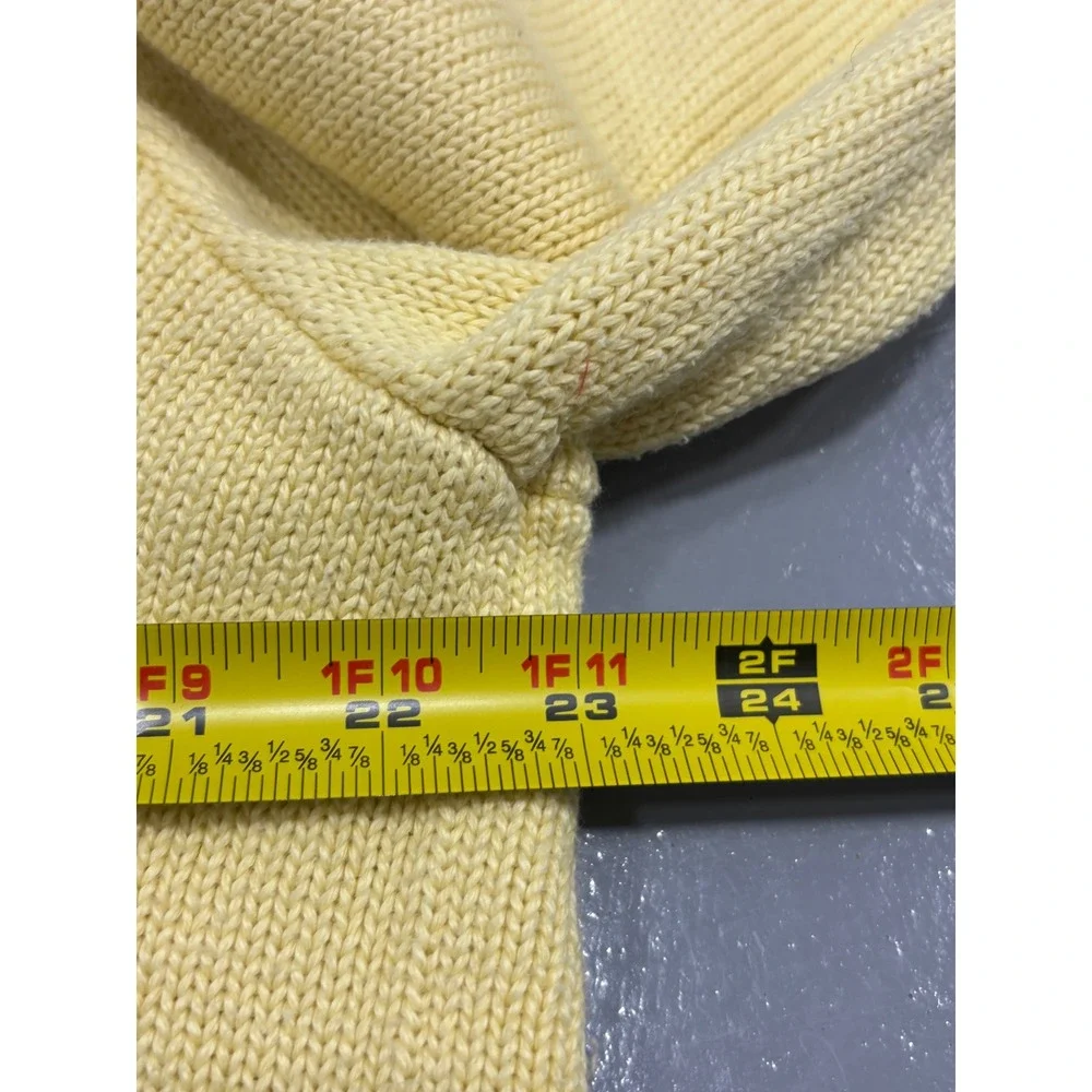 Polo Ralph Lauren Mens XL Yellow Cotton Ribbed Knit Crewneck Pony Logo Sweater - Picture 4 of 6